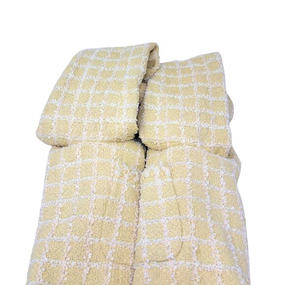 CHANEL Vintage 94P CC Mark Logo Tweed Jacket #38 Yellow White Cotton  [106374] - Picture 8 of 12